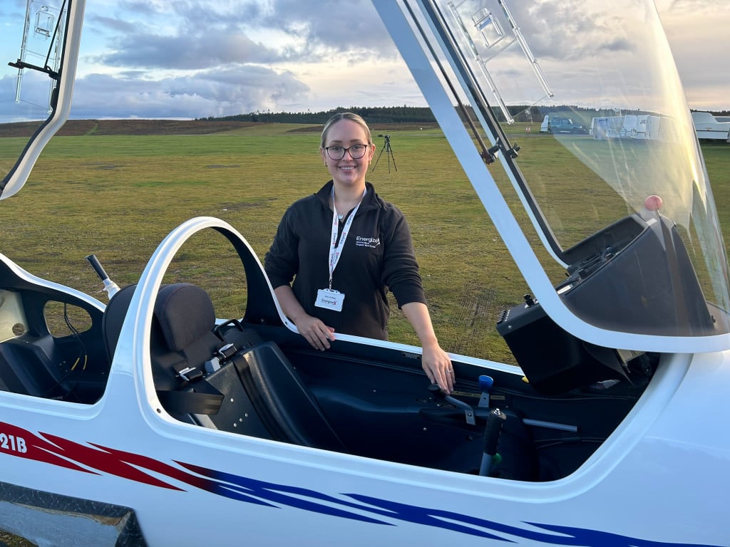 Amy Griffiths Midlands Gliding Club adapted glider